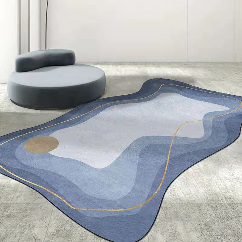 Light Green Gradient Ramp Rug Polyester Casual Rug Washable Rug for Home Decor