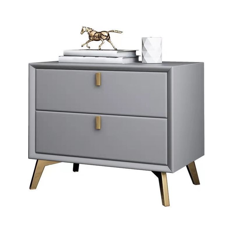 Two - Drawer Nightstand 18-inch Modern Solid Wood Bedside Cabinet