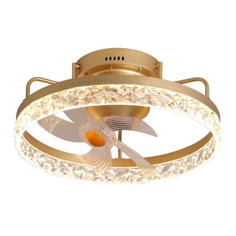 Metal Round Shape Ceiling Fans Light Modern 1-Light Ceiling Fan Light