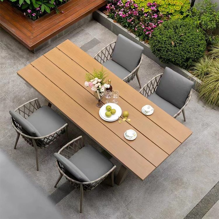 Contemporary Outdoor Patio Table Mildew Resistant Dining Table