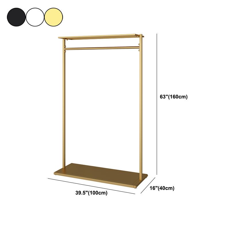 Simple Coat Rack Pure Color Metallic Free Standing Coat Rack With Shelves