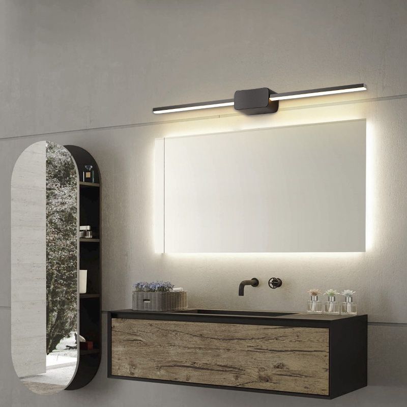 Modern Style Linear Shape Wall Sconce Metal 1 Light Wall Lighting for Bathroom