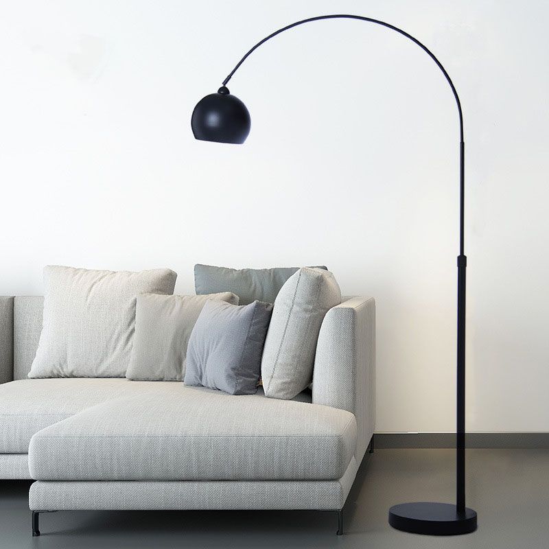 Metal Round Shape Floor Lamp Modern Style 1 Light Floor Lamp Fixture