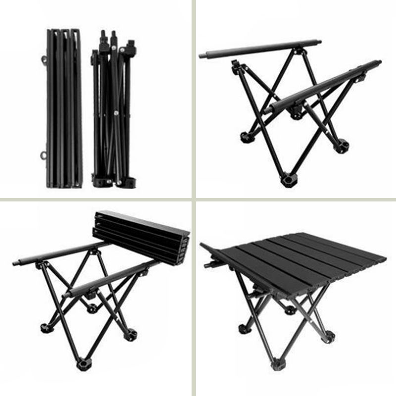 Black Rectangle Removable Camping Table Contemporary Aluminum Camping Table