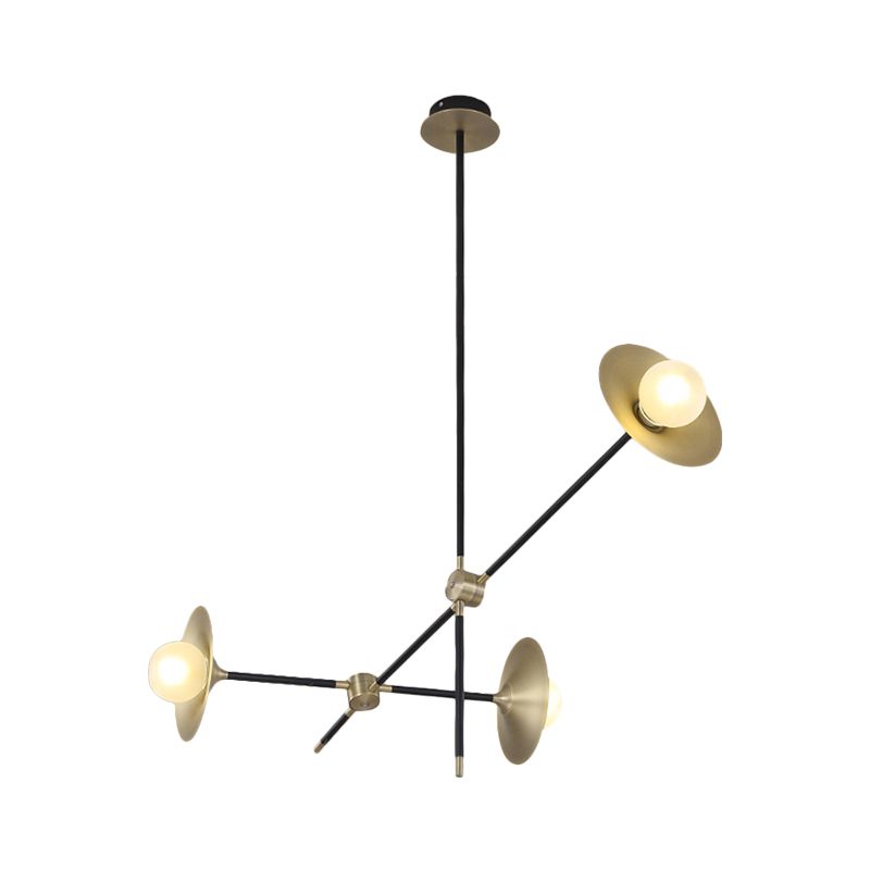 Brass Flared Shade Hanging Chandelier Contemporary 3/6/12 Lights Metal Suspension Lamp