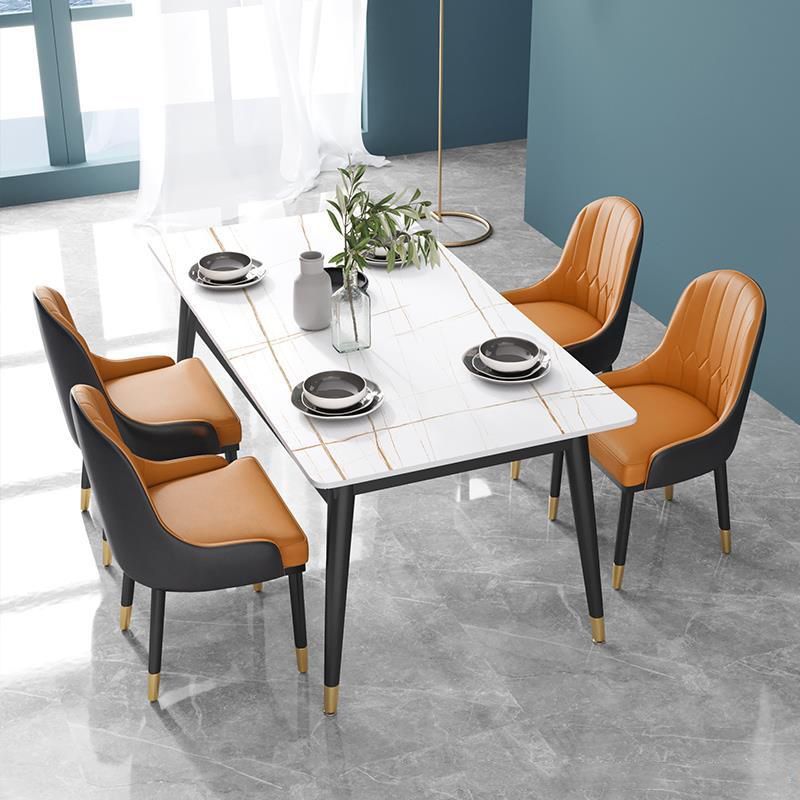 1/3/5/7 Pcs Metal Modern Dining Set with Rectangle Table Dinette Set