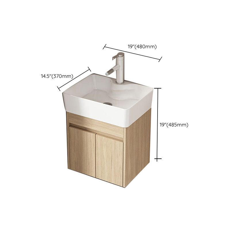 Basic Wooden Sink Vanity Wall-Mounted Vanity Cabinet with Mirror Cabinet