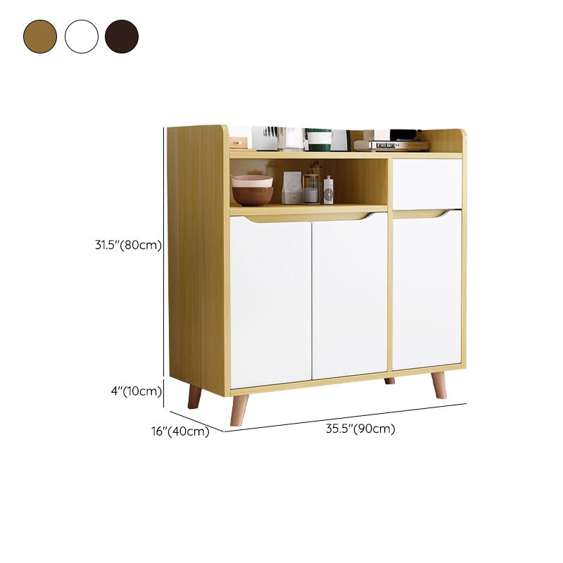 Modern Style Kitchen Sideboard Engineered Wood Sideboard with Open Storage