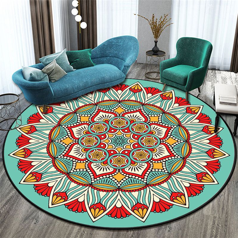 Área de patrón floral de Marruecos Área de poliéster alfombra alfombra de alfombra resistente a manchas para decoración del hogar