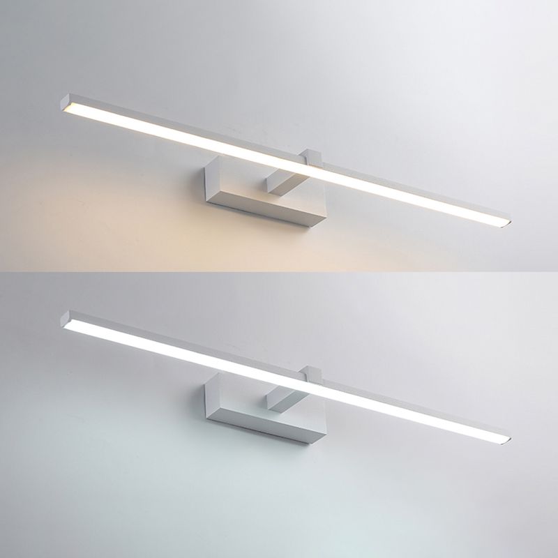 Metal Linear Shade Wall Sconce Modern Style Single Light Mirror Wall Mounted Light Fixture