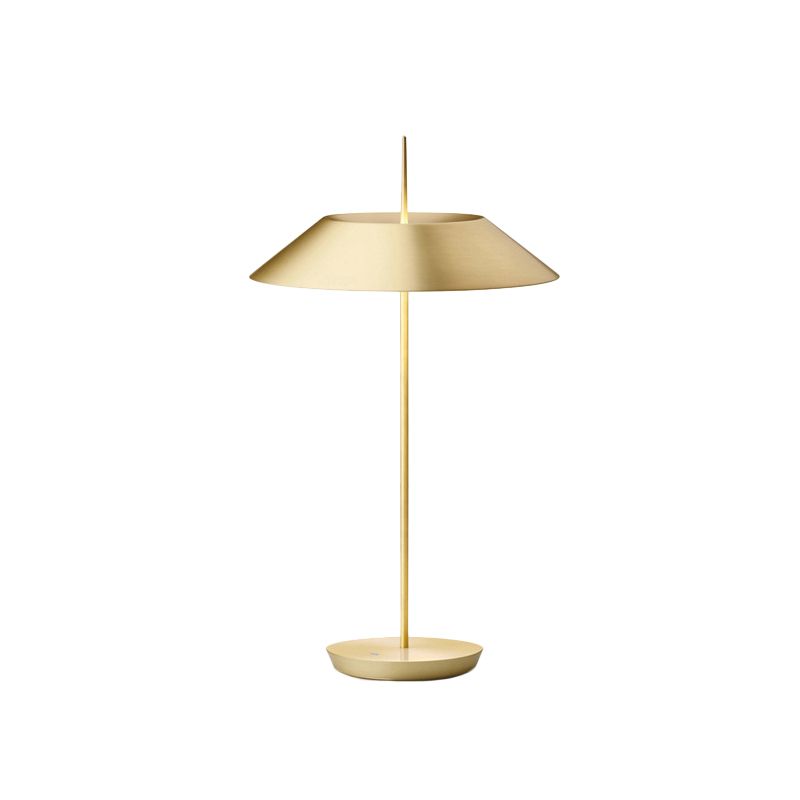 1-Bulb Study Room Table Light Contemporary Gold Night Lamp with Tapered Metal Shade