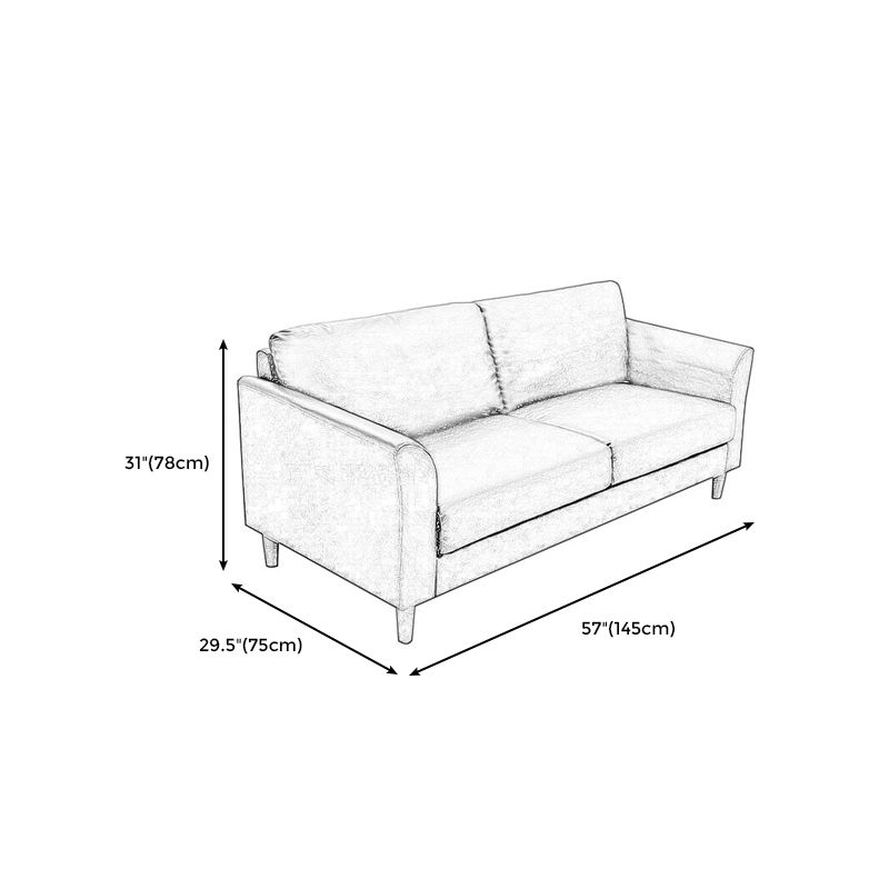 Contemporary Pillow Back Sofa 31"H Flared Arm Couch for Apartment