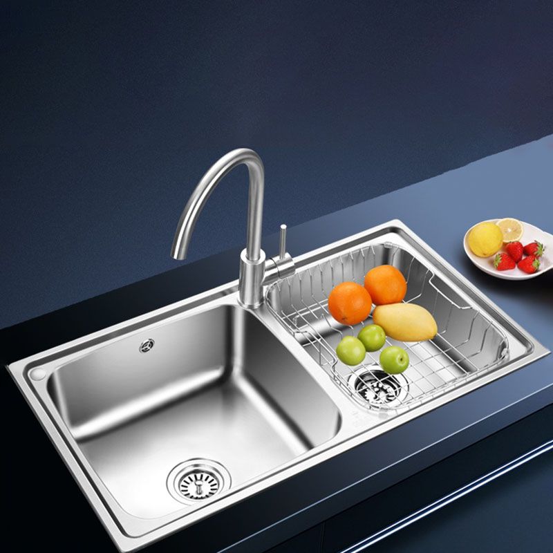 Double Bowl Kitchen Sink Stainless Steel Kitchen with Faucet Included