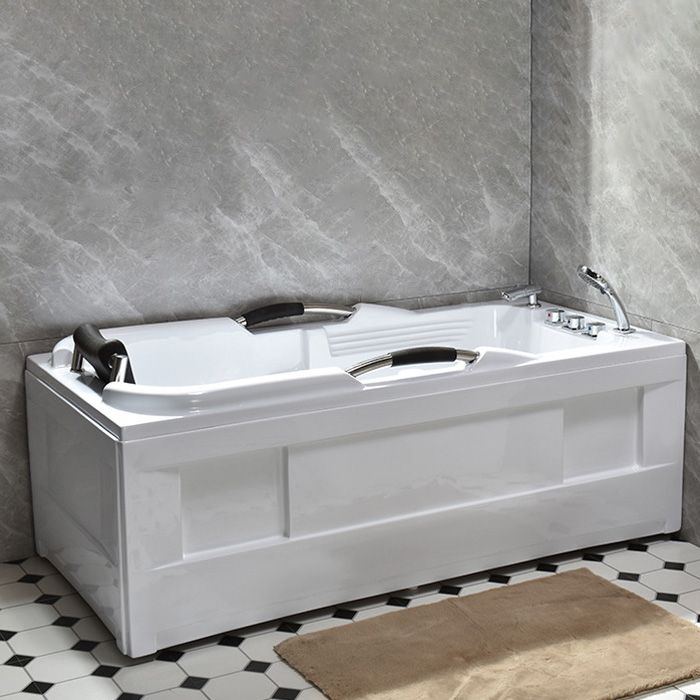 Modern Soaking Bathtub Rectangular Stand Alone Acrylic White Bath