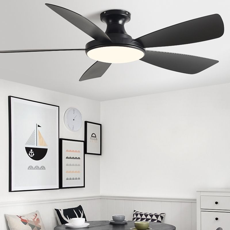 Modern LED Ceiling Fan 5 - Blades Metal and Acrylic Fan Lighting Fixture