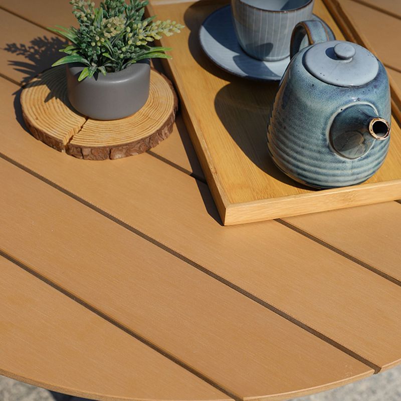 Contemporary Round/Rectangle Coffee Table Teak Folding Water Resistant in Brown