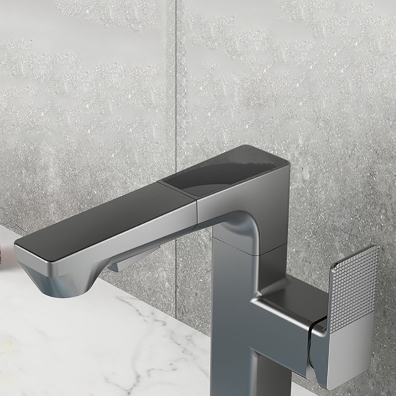 Modern Lever Handles Sink Faucet With Digital Display Square Brass Bathroom Sink Faucet