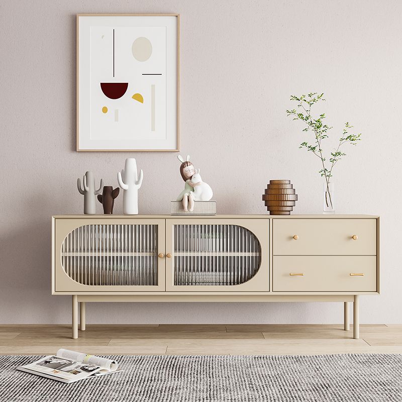 Rattan Living Room Sideboard Cabinet Modern Credenza with Storage and Drawer