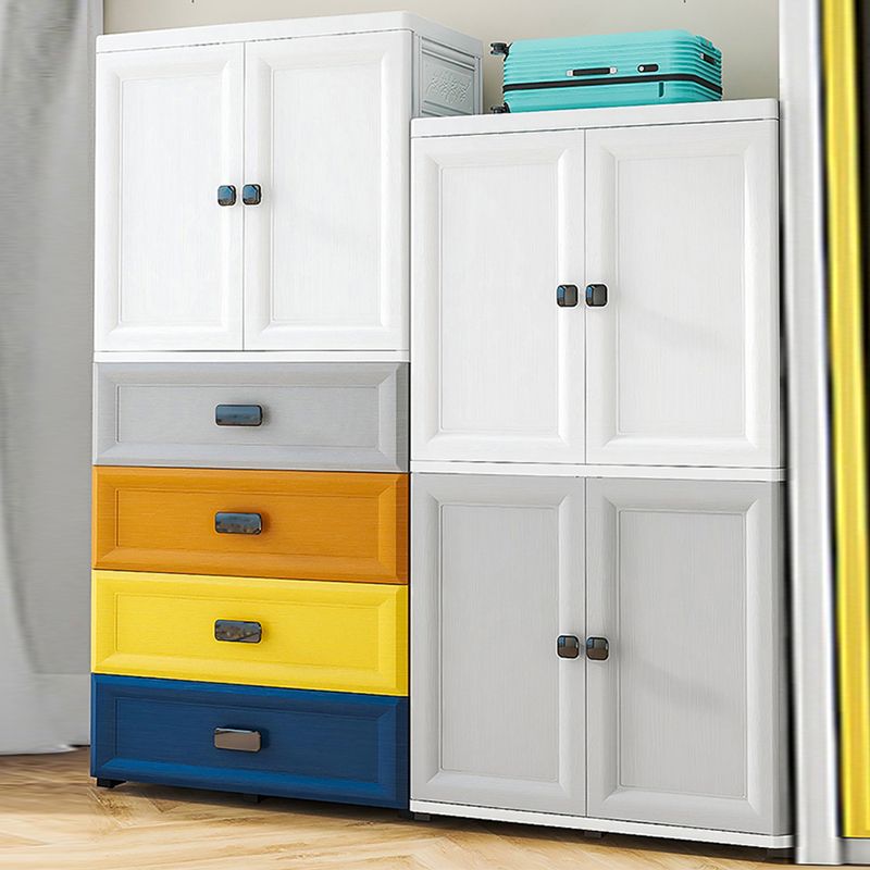 Modern Style Kid's Wardrobe Plastic Door Wardrobe Closet for Bedroom