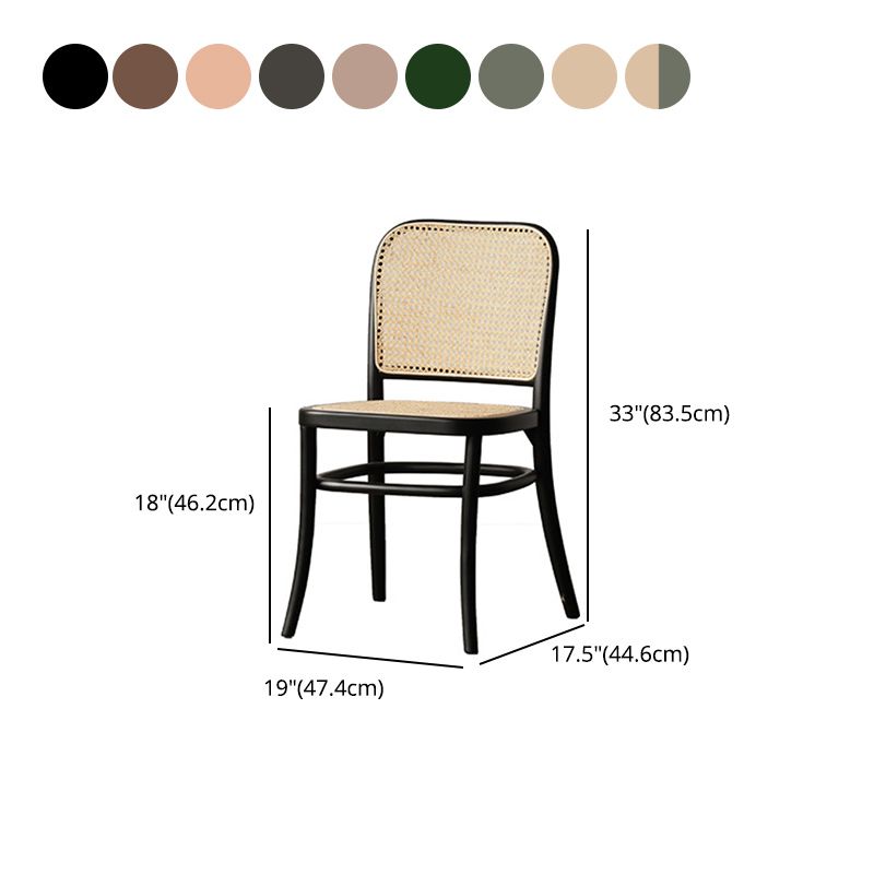 Traditional Style Dining Chair Solid Wood Cane Back Dining Room Chair