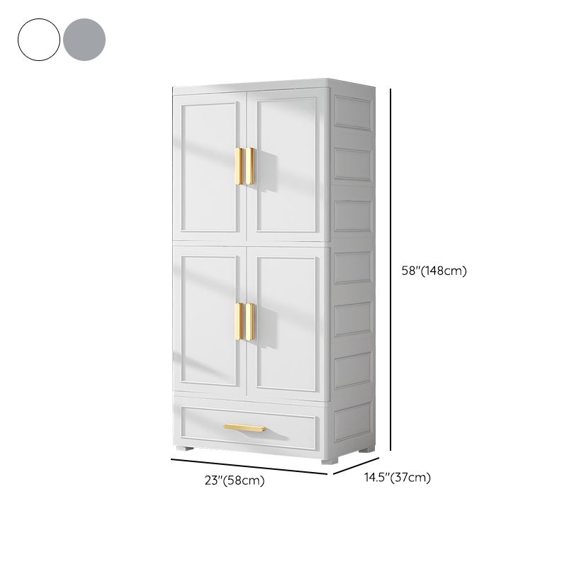 Contemporary Style Plastic Armoire Cabinet Bedroom Youth Armoire