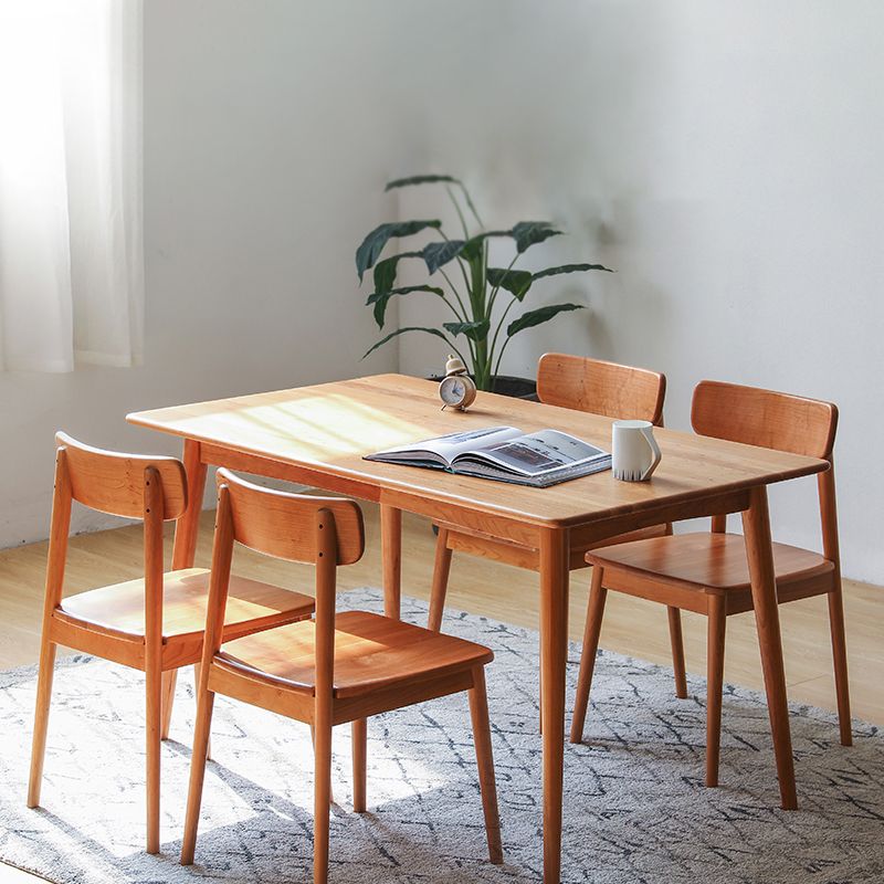 Cocina Conjuntos de comedor de madera maciza contemporánea con 4 patas Base de muebles de comedor base