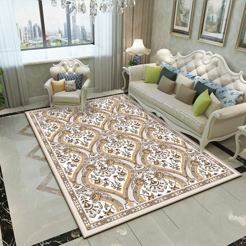 Splendor Traditional Rug Multi-Color Floral Carpet Non-Slip Washable Stain Resistant Rug for Living Room