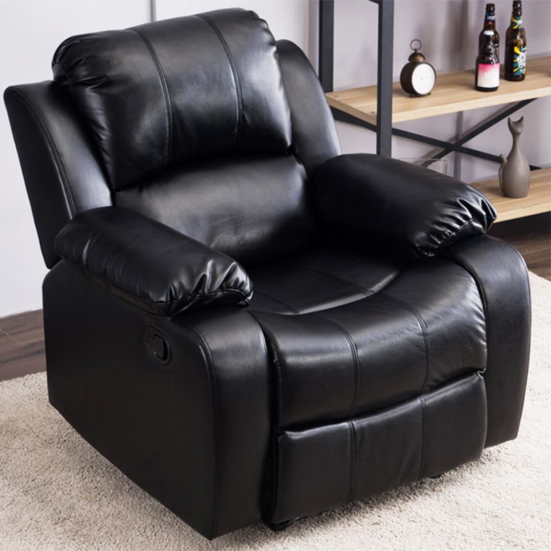 Contemporary Home Theater Recliner Metal Solid Color Manual-Push Botton