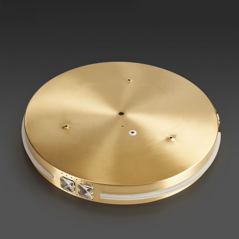 Contemporary Ceiling Lighting Circle Flush Mount Fixture in Gold for Bedroom