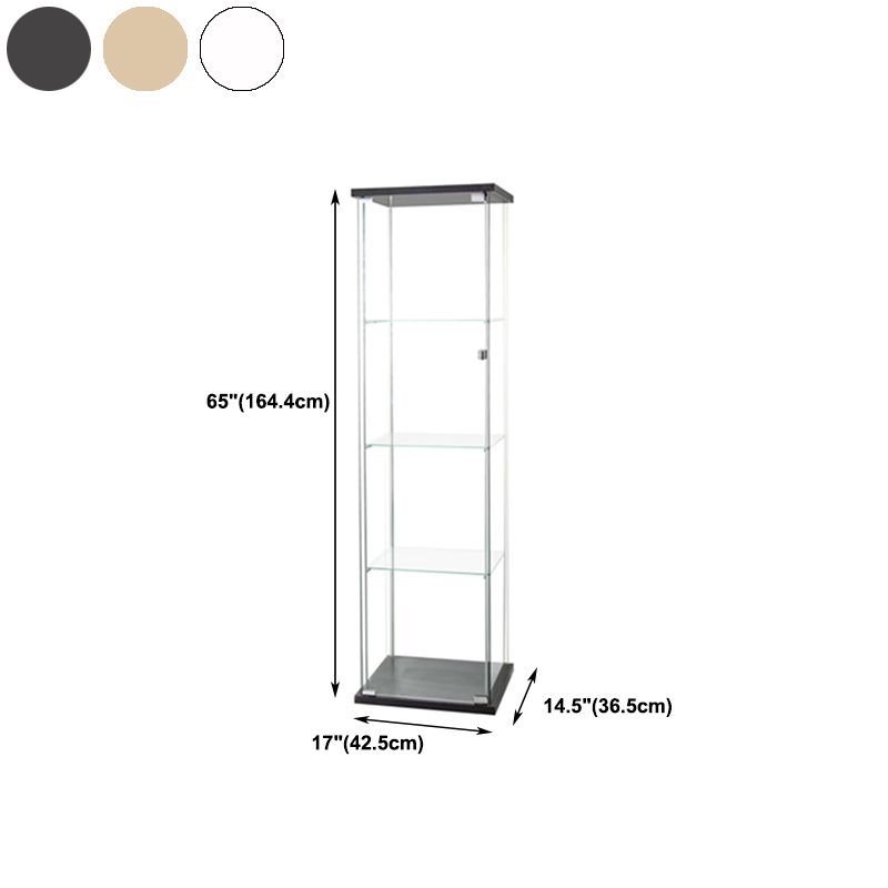 Contemporary Tempered Glass Curio Cabinet Glass Doors Display Cabinet for Bedroom