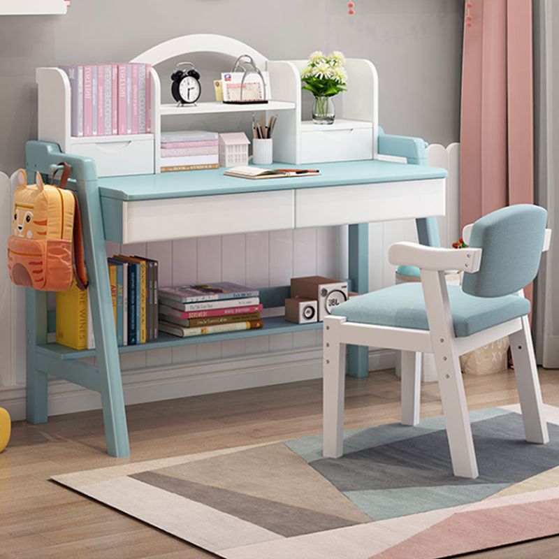 Home Study Desk Multifunctional Lifting with Bookshelf with Storage Drawer