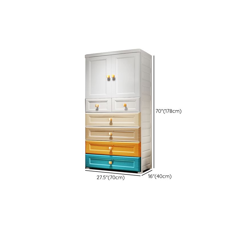 Modern Style Wardrobe Armoire Plastic Wardrobe Closet with Drawers