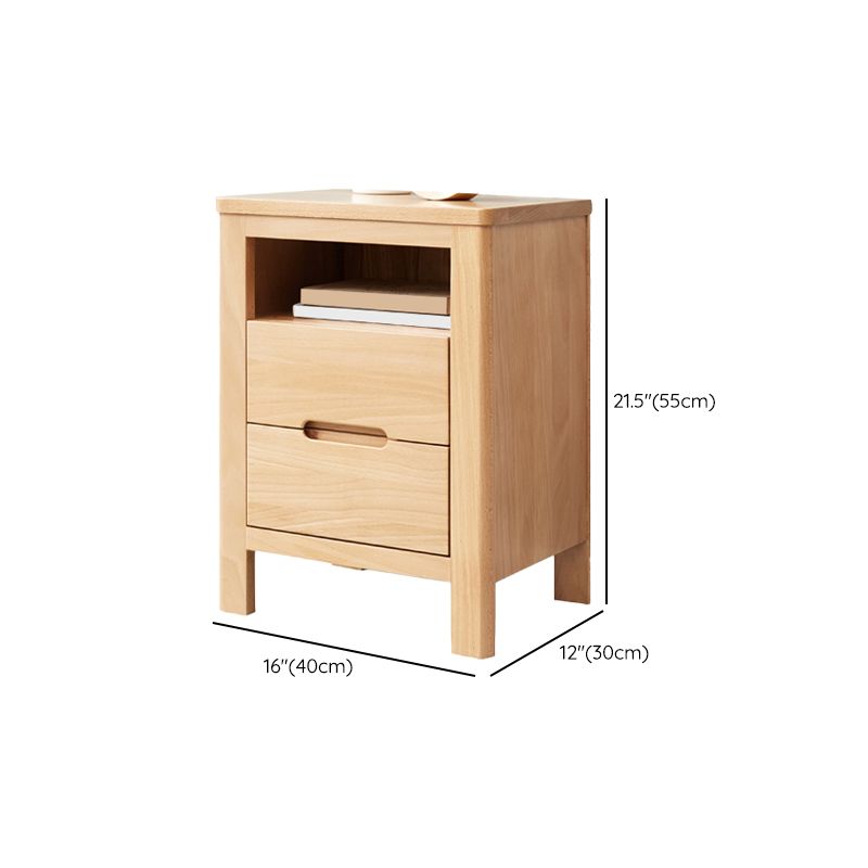 Solid Wood Brown Kids Bedside Table Modern Wooden Nightstands