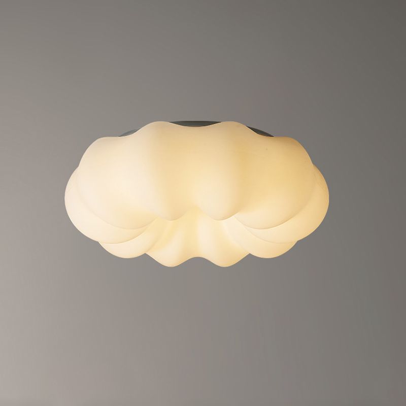 White Acrylic LED Ceiling Light in Modern Simplicity Cloud Shape Flush Mount for Bedroom