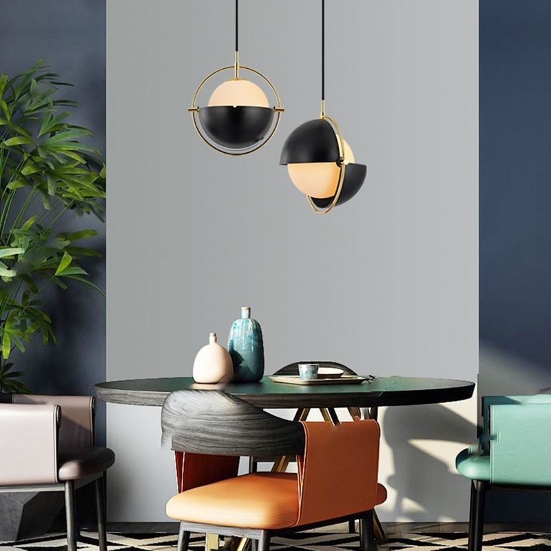 Round Metal Hanging Pendant Light Modern Style Suspension Pendant Light