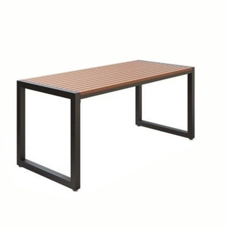 Contemporary Brown Dining Table Rectangle UV Resistant Dining Table