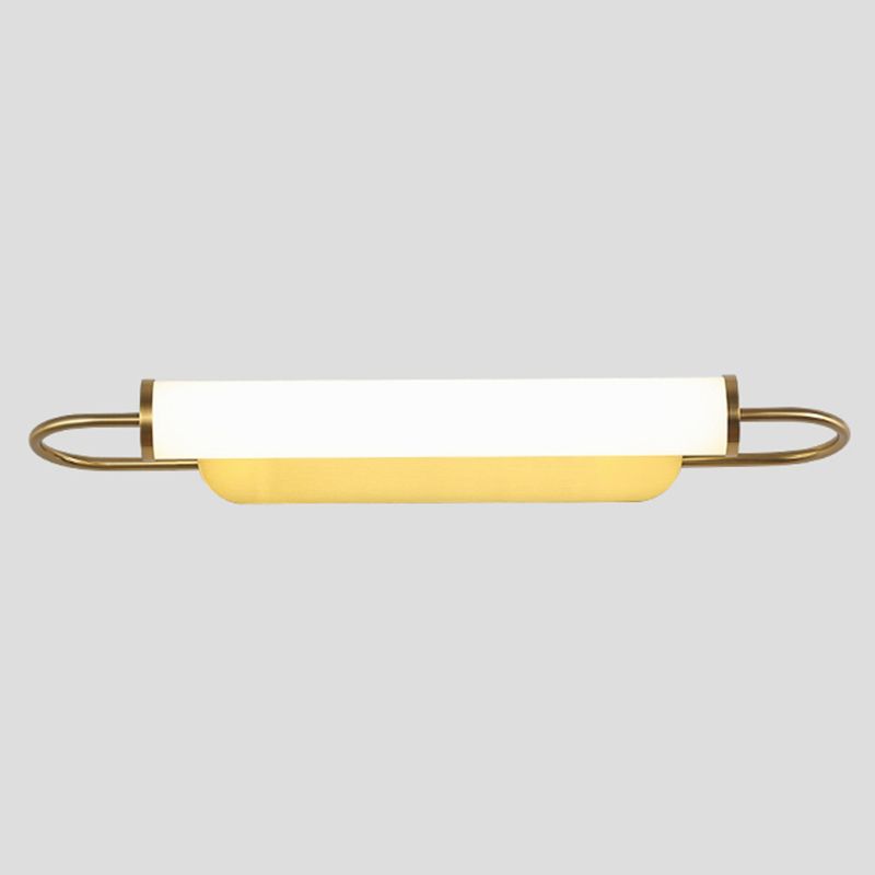 Metal Half Cylinder Wall Lighting Modern Mirror 1 Light Wall Mount Light Fixture in Brass