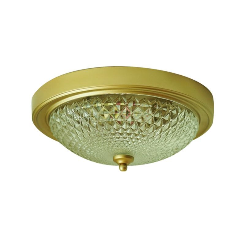 American Style Ceiling Light Circle Shape Ceiling Lamp with Glass Shade for Bedroom