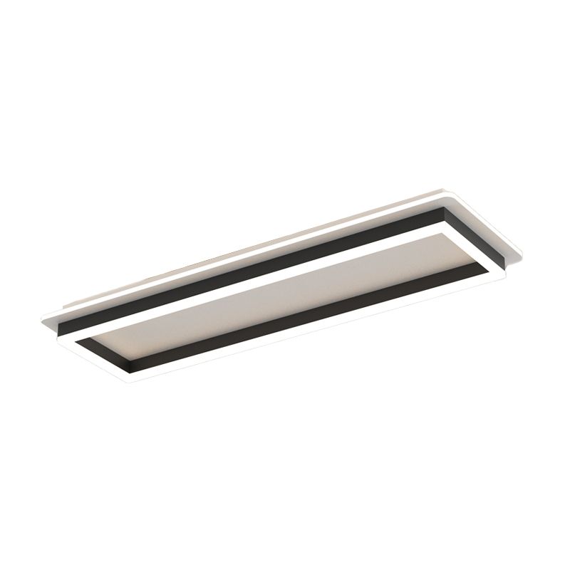 LED Modern Metal Flush Mount Rectangle Shape Ceiling Light with Acrylic Shade for Passage