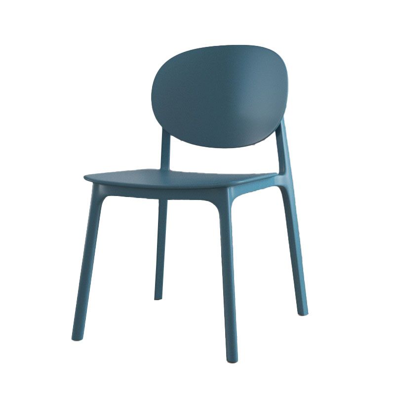 Contemporary Style Stackable Chair Kitchen Armless Chair with Plastic Legs