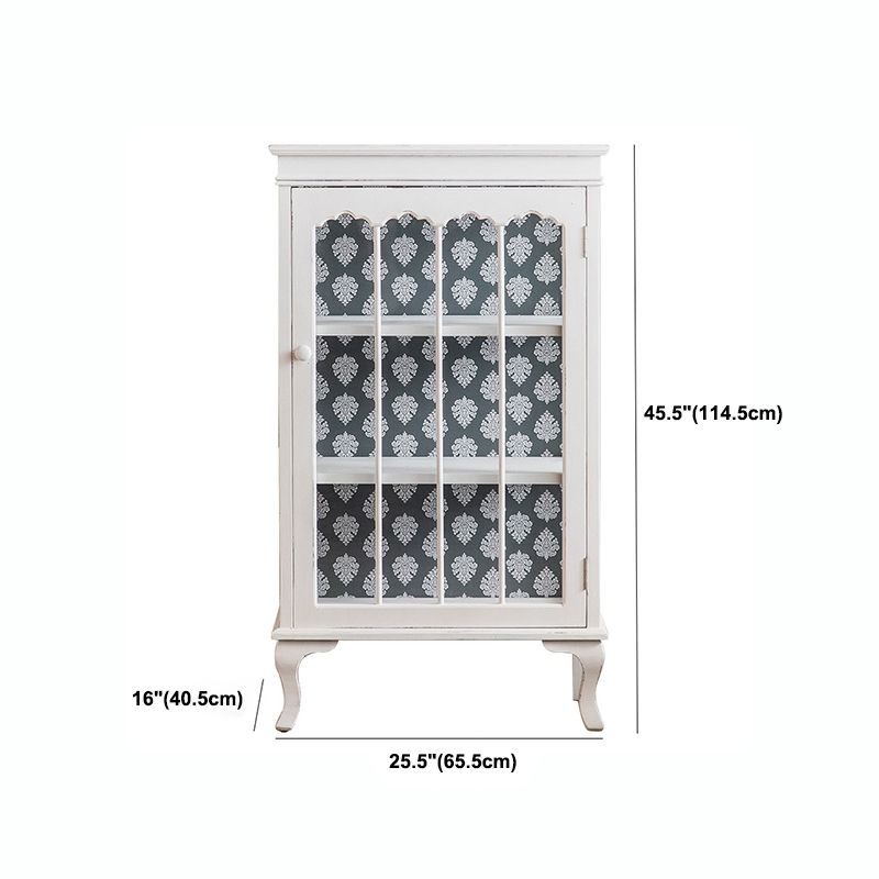 Traditional Solid Wood Display Cabinet Multi-shelf Buffet Cabinet for Living Room