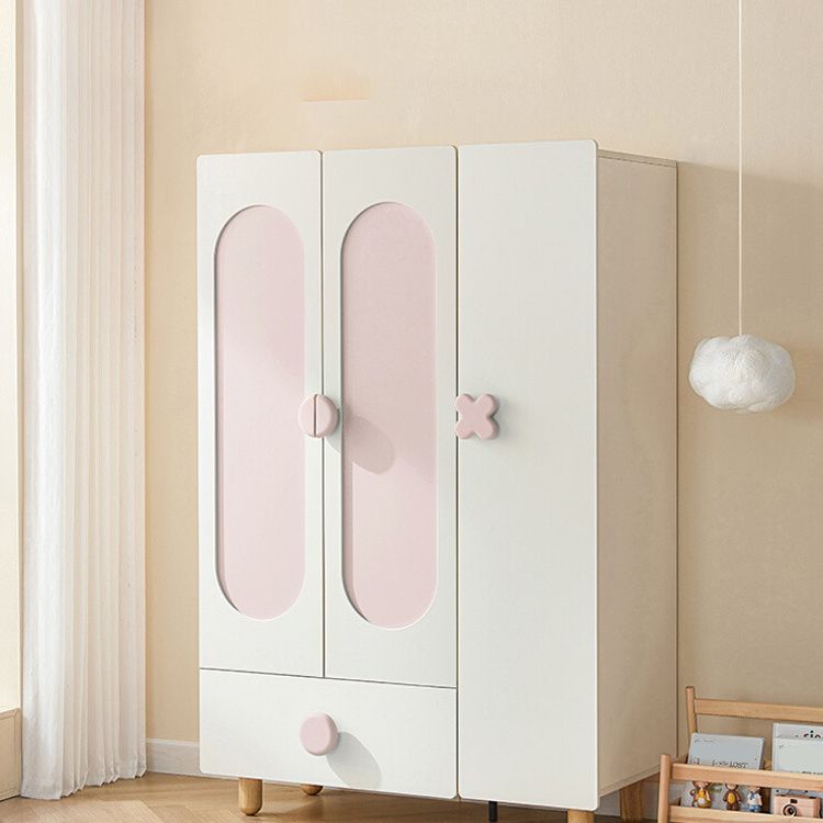 Pink and Blue Wardrobe Armoire Wooden Wardrobe Armoire with Door