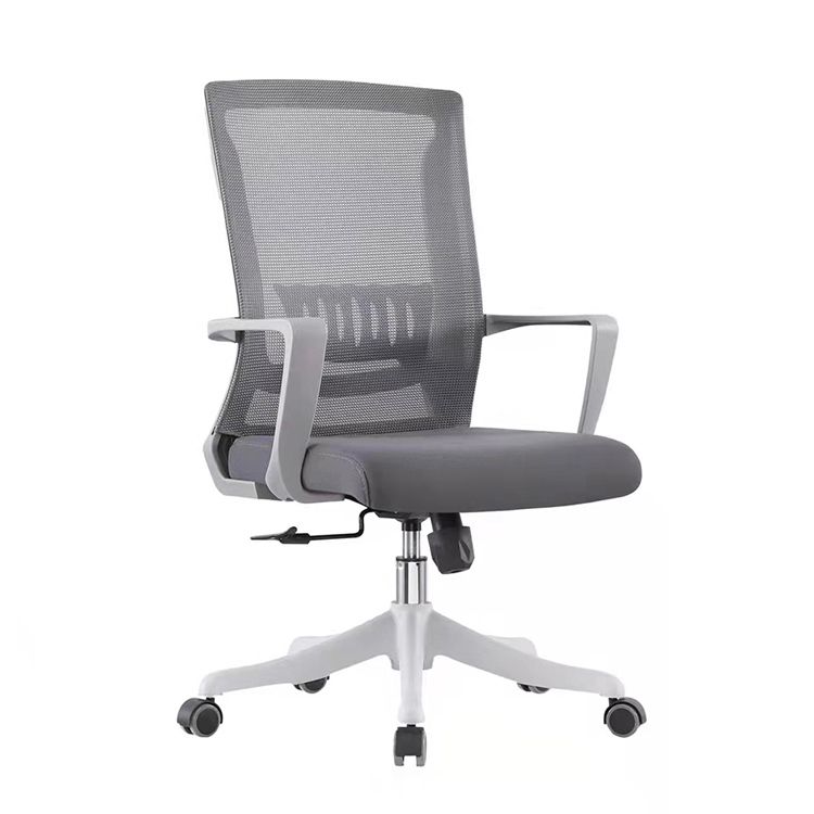 Modern Swivel Chair Fixed Arms Ergonomic Adjustable Seat Height Office Chair with Wheels