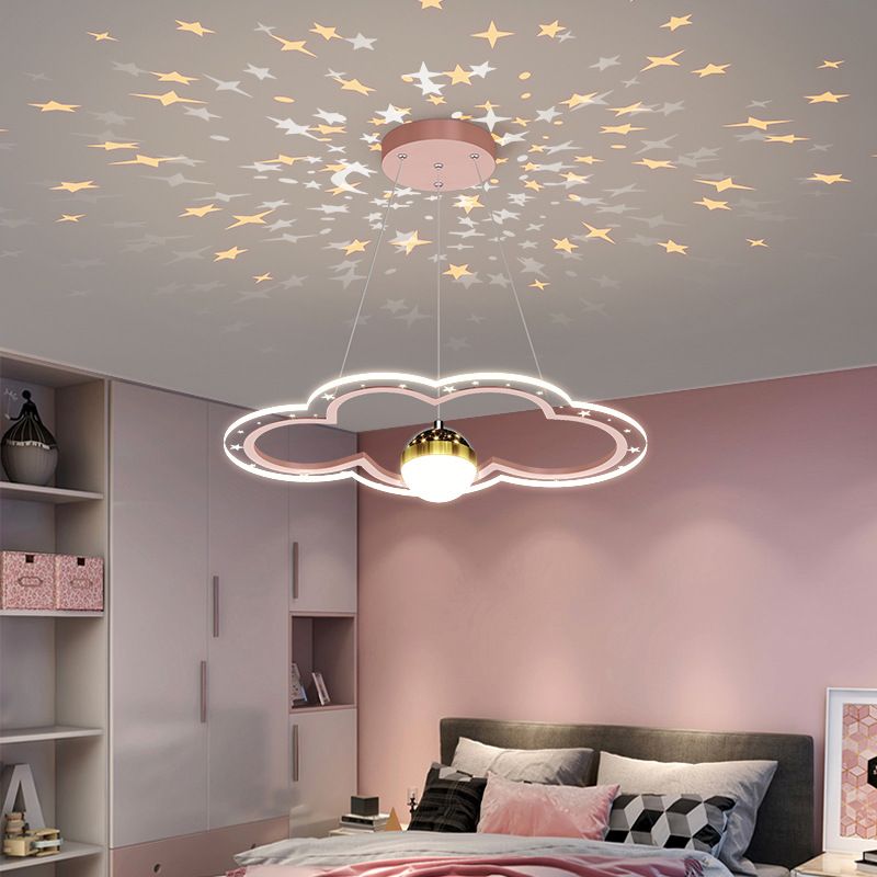 Pink Geometric Chandelier Nordic LED Chandelier Pendant for Kid's Room