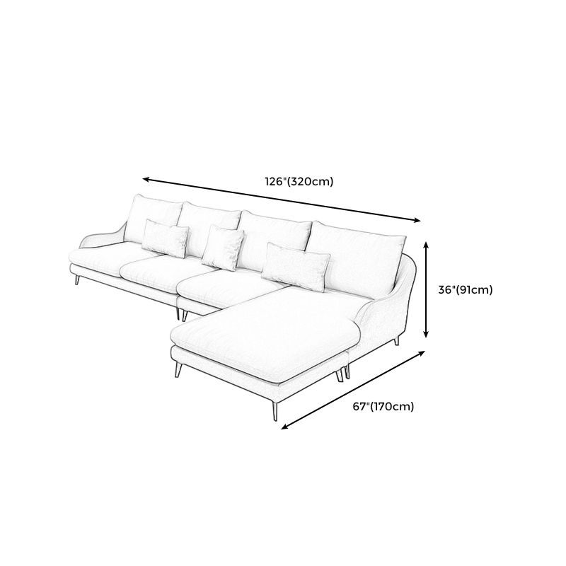 126.0"L √ó 66.9"W √ó 35.8"H Faux Leather Recessed Arm Sectional Slipcovered Sofa and Chaise