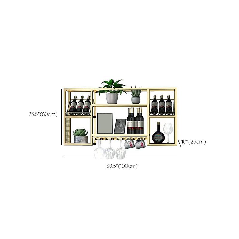 Modern Simple Wine Rack Iron Shelf Wall Mounted Wine Rack for Kitchen