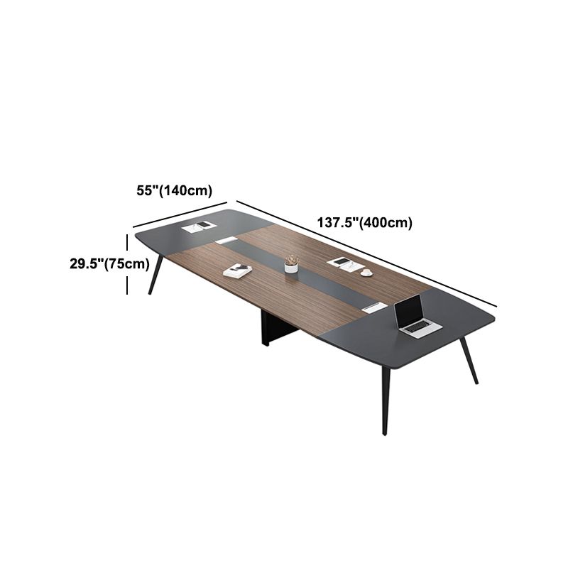 Industrial Manufactured Wood Office Desk Curved Desk with Cable Management