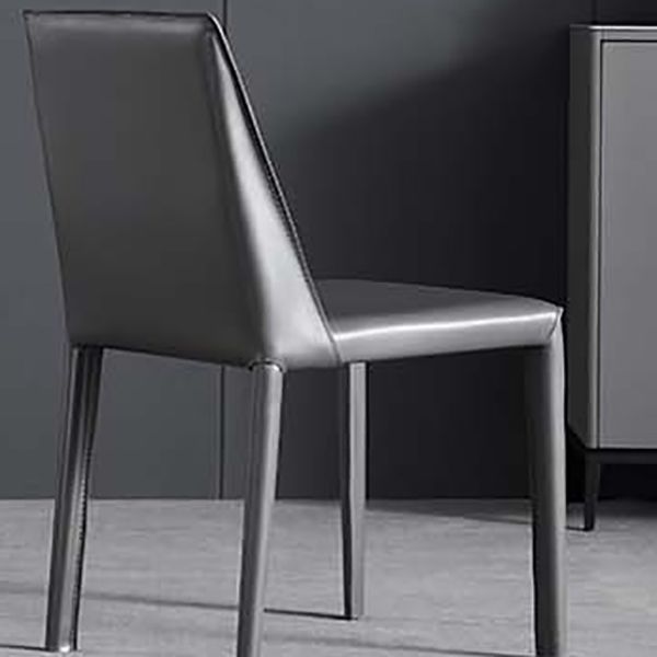 Contemporary Leather Dining Chair Armless Upholstered Dining Chairs for Home Use