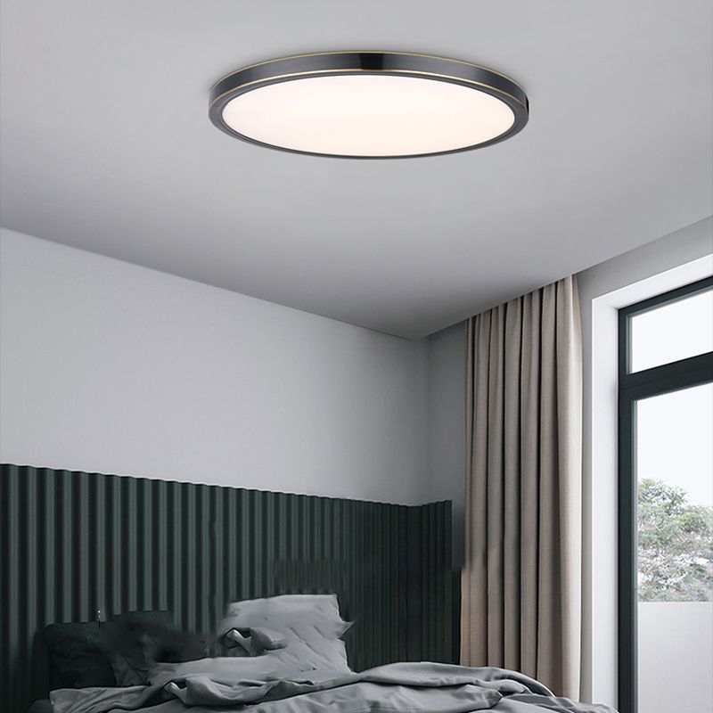 Metal LED Modern Flush Mount Circle Shape Ceiling Light with Acrylic Shade for Living Room