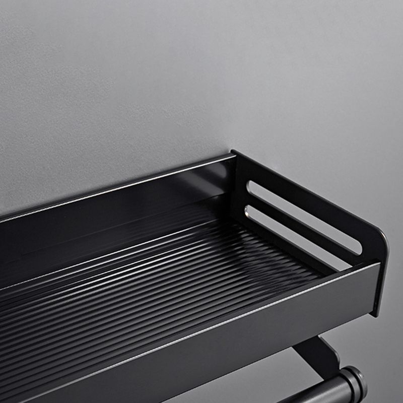 Matte Black Modern Bathroom Accessory Set, Set of 2, Bath Shelf